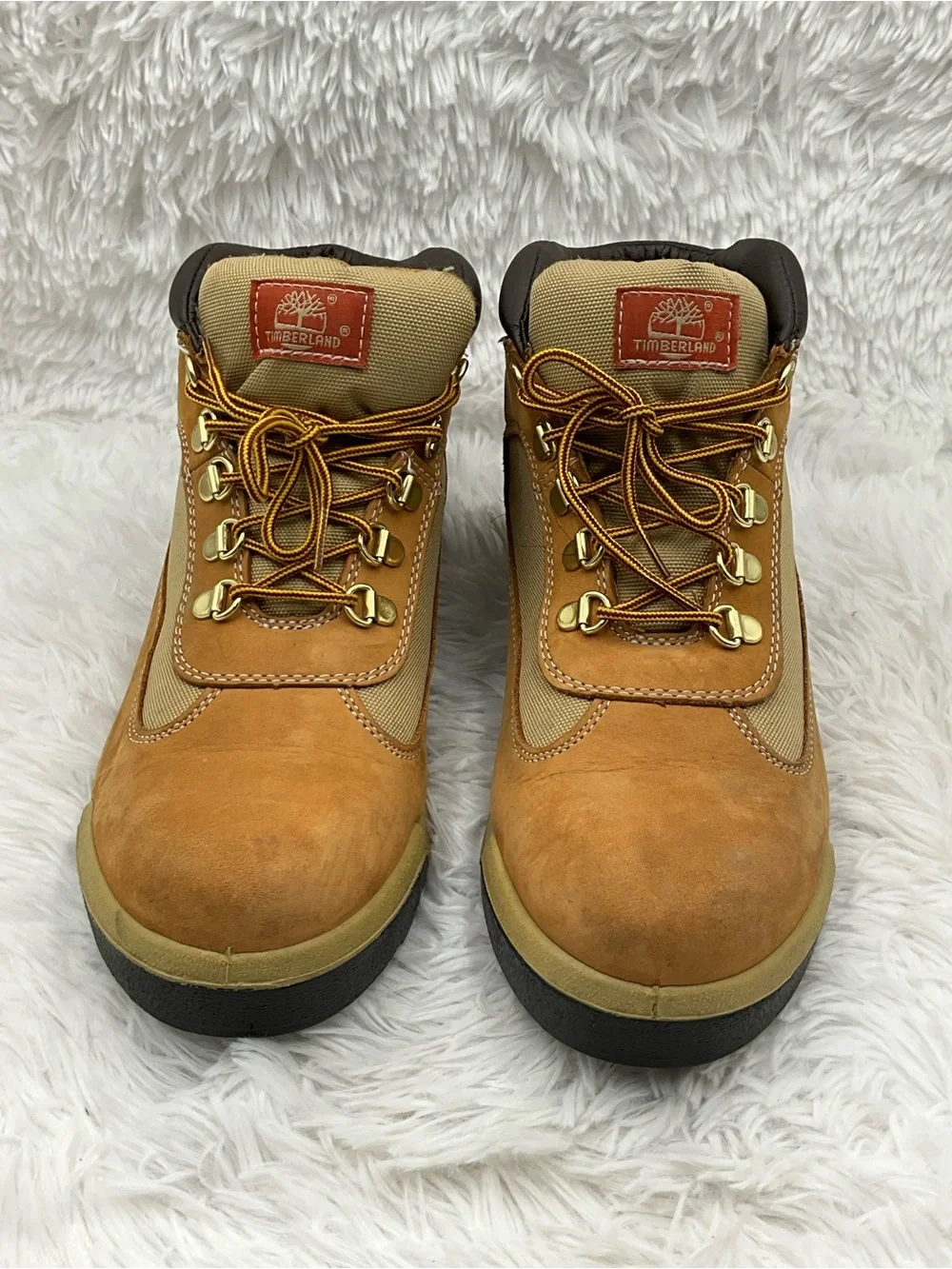 Timberland Men's Wheat/Tan Work Boots with Gold Hardware